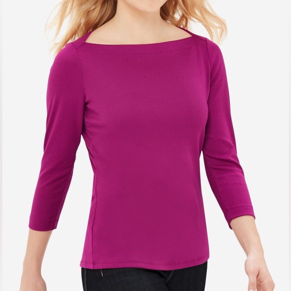 The Limited Pink Envelope Neck 3/4 Sleeve Top | Size: Medium